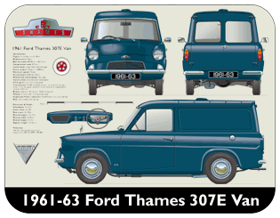 Ford Thames 307E Van 1961-63 Place Mat, Medium